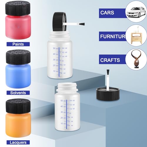 120 Pcs Touch up Paint Bottles with Brush 2 oz 1 oz Mixing Ball