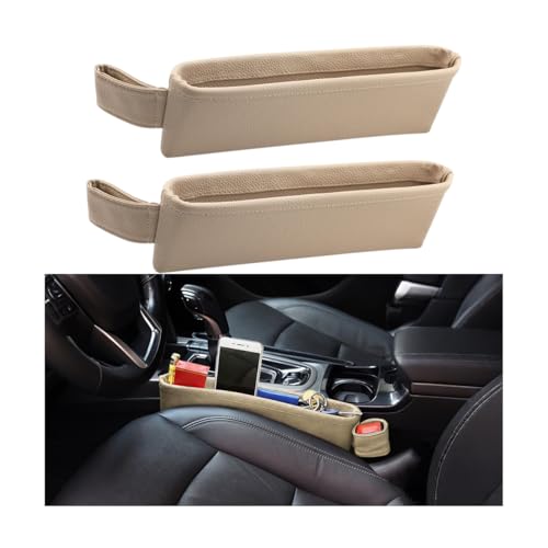 2PCS Car Seat Gap Filler Organizer (Beige)