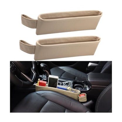 2PCS Car Seat Gap Filler Organizer (Beige)