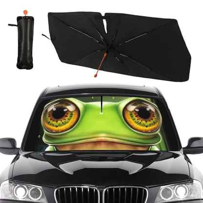 Frog Eye Car Windshield Sun Shade Umbrella Automotive Windshield Sunshade Foldable Front Car Accessories Interior Decor to Keep Vehicle Cool for Most Vehicles 57'' X 30'' (57'' X 30'' / style-AB31)