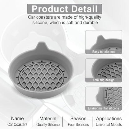 Car Cup Holder Coaster (Gray)