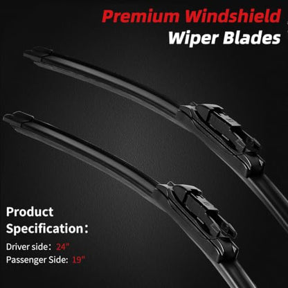 24"+19" Windshield Wiper Blades Replacement for 2013 (24"+19"(Pinch Tab))