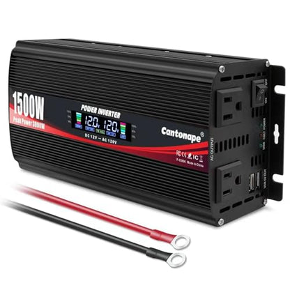 1500W Power Inverter 12V to 110V (Black)