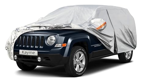 6 Layers Waterproof SUV Car Cover for Jeep Patriot 2007 (LM-Silver / 48. Custom Fit Jeep Patriot)
