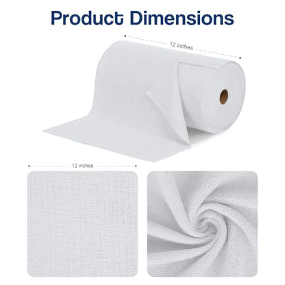 Microfiber Cleaning Cloth Roll (75 Count (Pack of 1) / White)