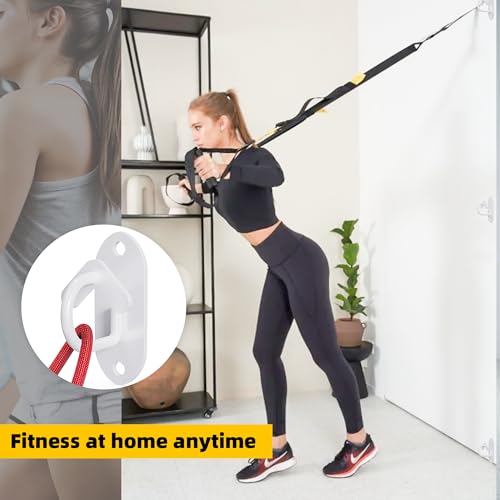 3 Pcs Resistance Band Wall Anchors System (Heart Hooks-White-3Pcs)