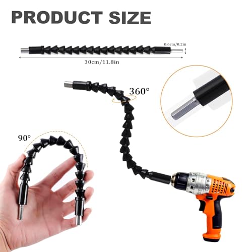 17Pcs Flexible Drill Bit Extension (17*black)