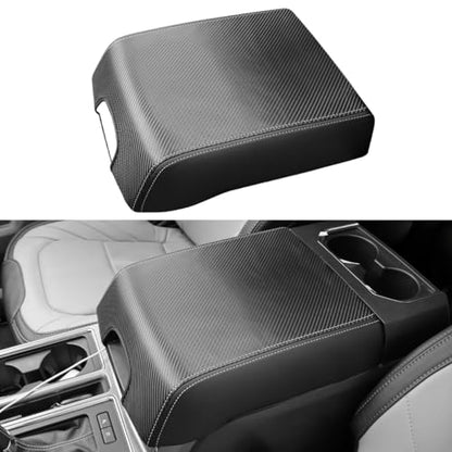 Center Console Cover for Ford F150 Accessories 2015 (Carbon Fiber Texture / 2015-2020)