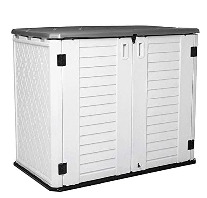 Horizontal Outdoor Garden Storage Shed for Backyards and Patios (Off White)