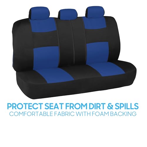 PolyPro Car Seat Covers Full Set in Blue on Black (Blue)