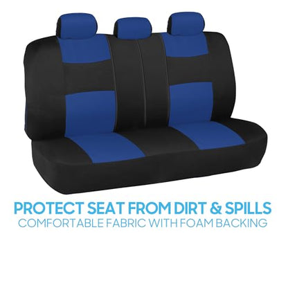 PolyPro Car Seat Covers Full Set in Blue on Black (Blue)