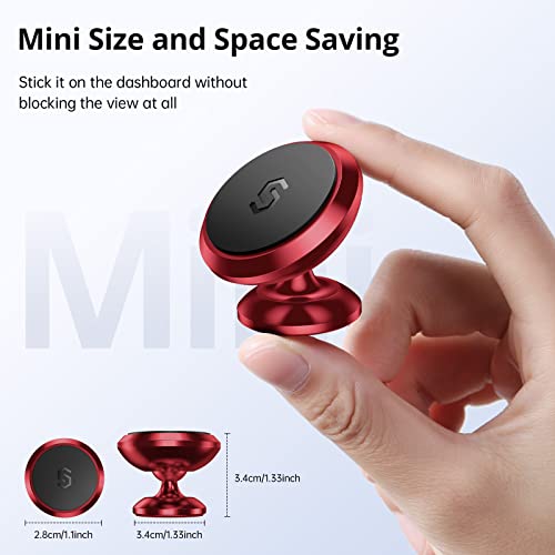 Magnetic Car Phone Holder for Dashboard (Red)