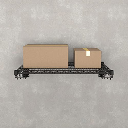 24" x 36" Black Epoxy Wire Wall Mount Shelf (Black / 24" x 36")