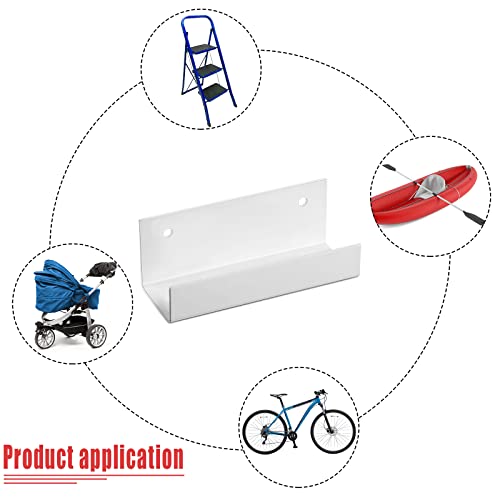 4 Pcs Wall Mount Ladder Wall Wheelbarrow Hanger (White)