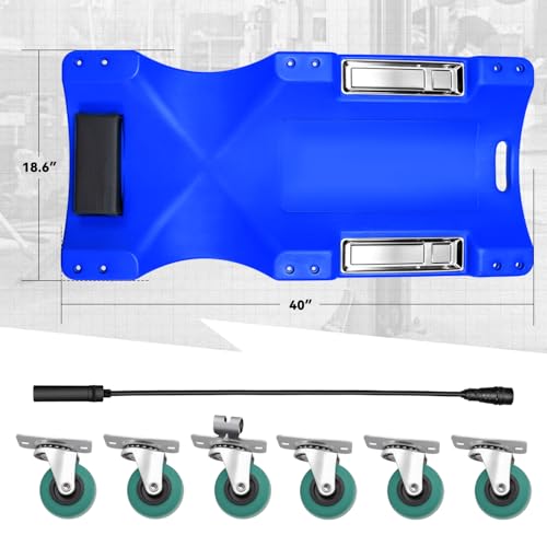 40 in Low Profile Car Rolling Mechanic Creeper (Blue / 40" L (w/LED Light))