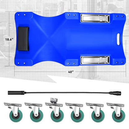 40 in Low Profile Car Rolling Mechanic Creeper (Blue / 40" L (w/LED Light))