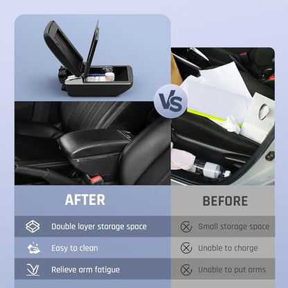 for KIA Stonic Rio 3 2018 (NO USB Ports / Black Thread)