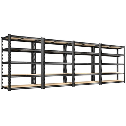 4 Pack Garage Shelving for Warehouse (Black)