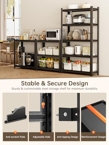 JHYKHG 72" H Storage Shelves (Black / 36"W*16"D*72"H)