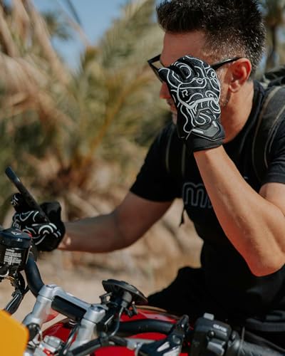 Motorcycle Gloves Motorbike Glove Full Finger Knuckle Protection Padding Touch Screen for Women Men (X-Large / Glow)