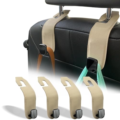 Car Seat Headrest Hook (Tan / 4 Pack)