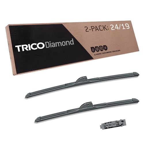 Diamond 24" + 19" Super Premium Automotive Replacement Windshield Wiper Blades (24 Inch & 19 inch Count of 2(Pack of 1) / Ultimate)
