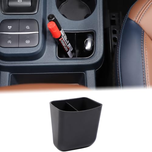 Car Cup Holder Rear Storage Box Compartment Insert for Ford Maverick 2022+ (Black-B)