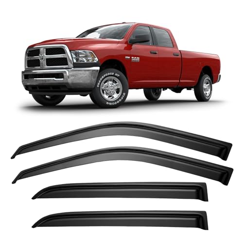 Window Visors Rain Guards for 2009 (2009-2018 ram 1500 crew cab)