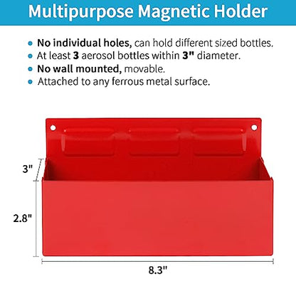 Magnetic Aerosol Spray Can Holder (Red / Large(3" x 8.3"))