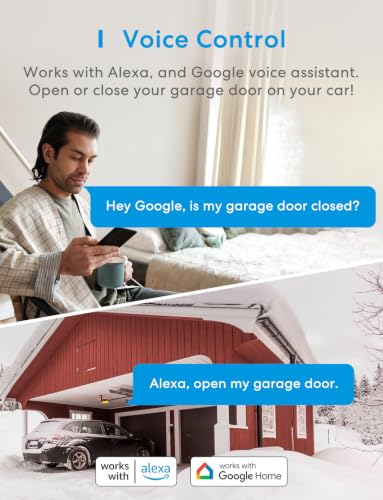 Smart WiFi Garage Door Opener Remote Work with Alexa and Google (MSG100)