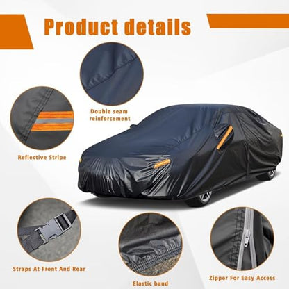 7 Layers Waterproof Sedan Car Cover for Dodge Avenger 1995 (PE-Black / Custom Fit Dodge Avenger)