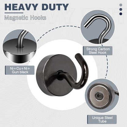Magnetic Hooks Steel Tube Design for Cruise (Gunmetal / 40lb Magnetic Hooks)