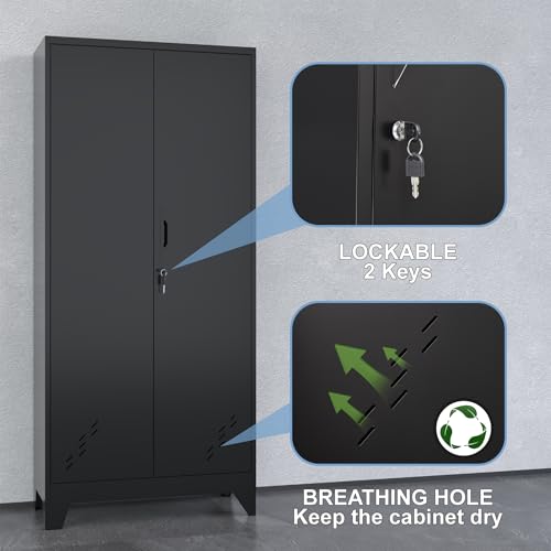 Metal Garage Storage Cabinet for Home (Black / 61 "H Storage Cabinet)