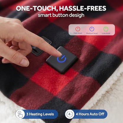 12 Volt Heated Car Blanket (Red Plaid)