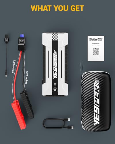 4120A 12V Car Battery Jump Starter Portable Pack (White)