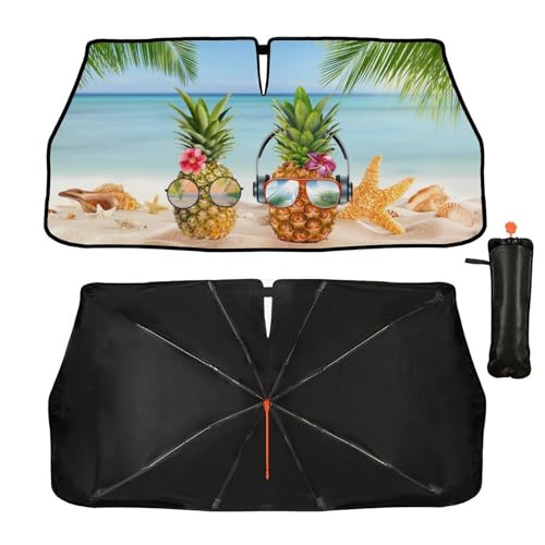 Funny Car Windshield Sun Shade Umbrella (Hawaiian-1)