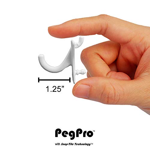 PegPro® J Hooks Kit for Standard “Wood Fiber” pegboard (J Hook - 24 Count / White)
