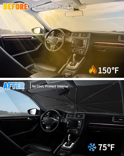 Windshield Sun Shade Umbrella Compatible with Chevy Silverado (for Chevy Silverado 2014-2018 - Umbrella)