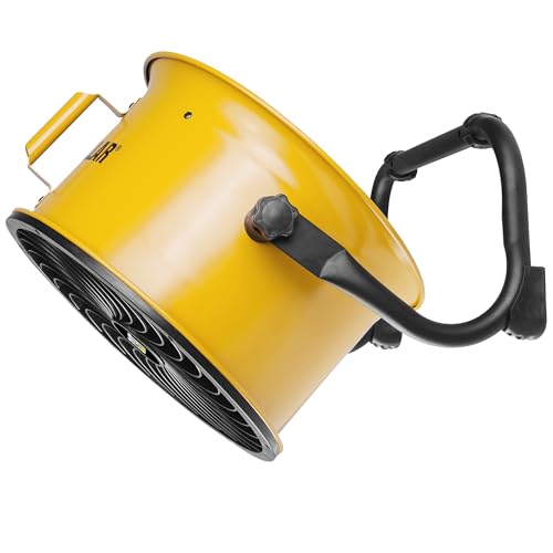 fans - 14”-Blade High-Velocity Drum Fan Industrial Grade (Yellow, 2-in-1): 2,300 CFM, 4-Speed, 360 Degree Adjustable Drum Head, Dual Ball Bearing Motor with Die-Cast Cover (HVD-14AC) (Yellow / Floor)
