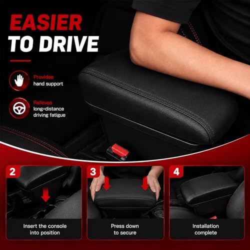 Car Armrest Box Compatible with Honda Fit Jazz Hatchback 2009 (with USB Ports)