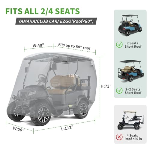 650D Golf Cart Cover for 2 (Camouflage / L-For 2/2+2/4 Passengers Cart)