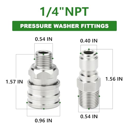 2PCS 304 Stainless Steel 1 (1/4"MNPT)