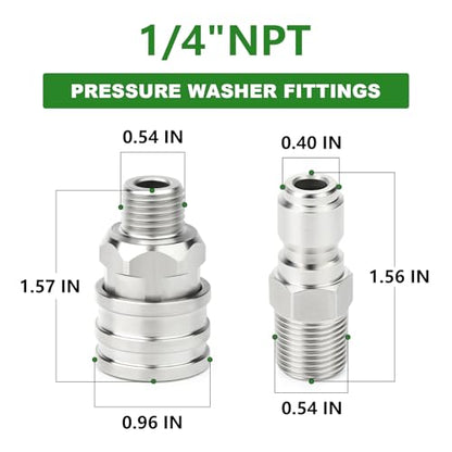 2PCS 304 Stainless Steel 1 (1/4"MNPT)