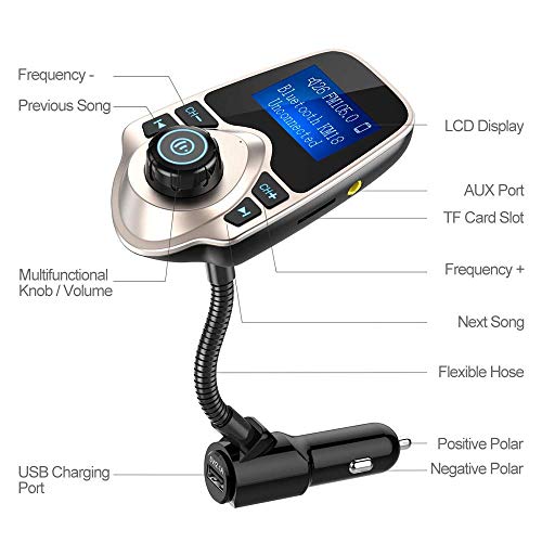 Bluetooth 5.4 Car Adapter (Golden)
