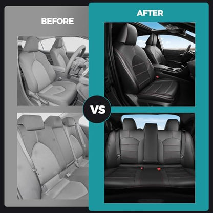 Custom Seat Covers for Toyota Camry 2018 (Black With Red Trim / 2018-2024 Camry LE/SE/SE Nightshade)