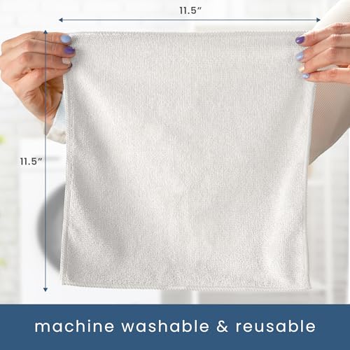 Microfiber Cleaning Cloth (White / 50 Pack)