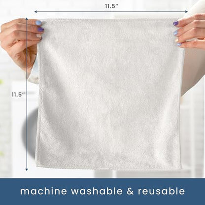 Microfiber Cleaning Cloth (White / 50 Pack)