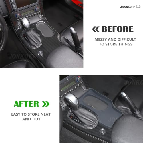 Center Console Cup Holder Expansion Tray Compatible with Chevrolet Corvette C6 2005 (Black)