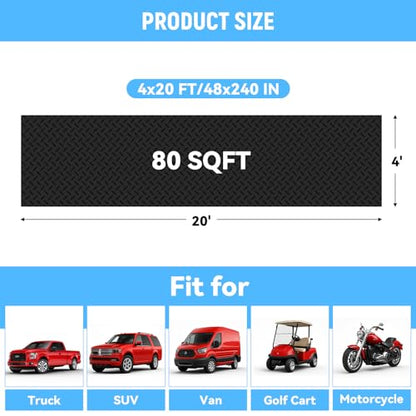4x20 FT Garage Floor Mat (4x20 FT / Black)