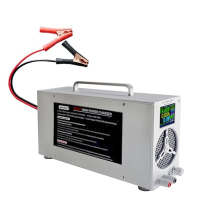 0-120V 0-25A Adjustable LiFePO4 Battery Charger, High Power Lithium Battery Charger with Pre-Charging, BMS Wake-Up, LCD Display, Variable DC Power Supply for RV Marine Solar Golf Cart (120V)